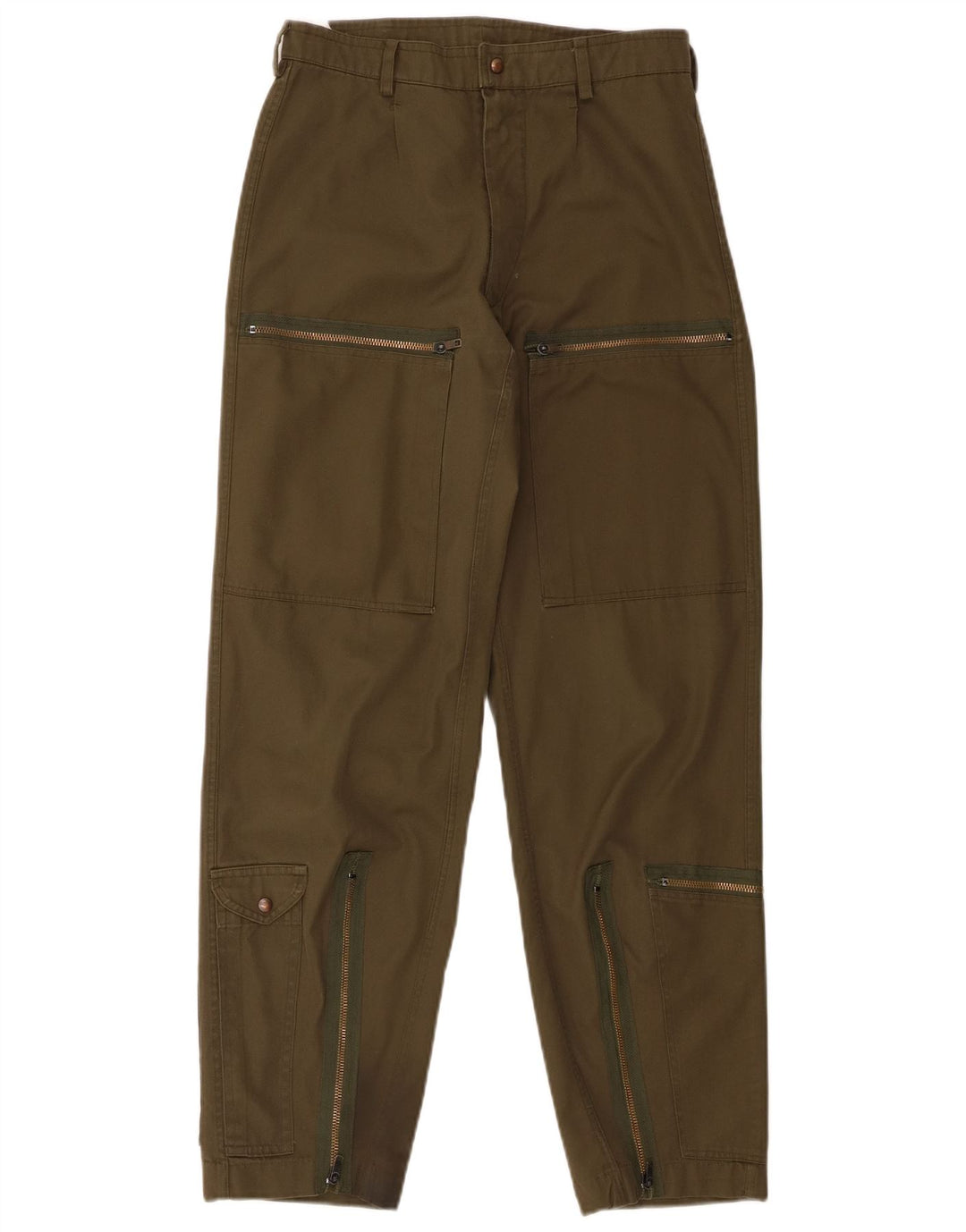 Pantaloni cargo affusolati da uomo vintage W30 L30 verdi