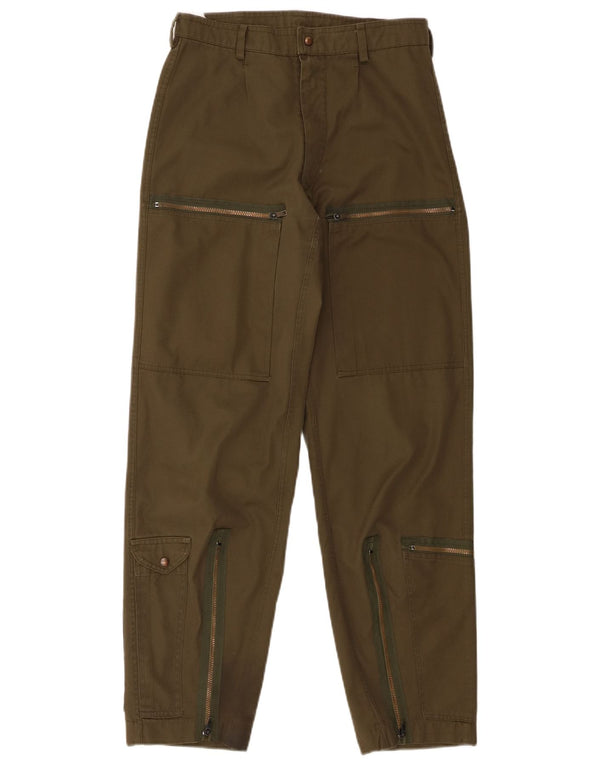 Pantaloni cargo affusolati da uomo vintage W30 L30 verdi