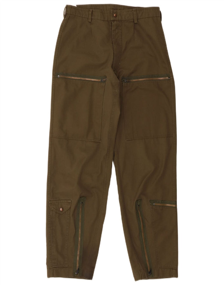 Pantaloni cargo affusolati da uomo vintage W30 L30 verdi
