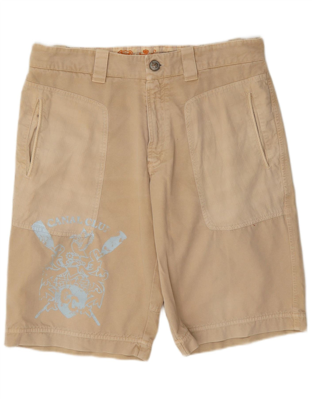 Pantaloncini chino grafici vintage da uomo W36 grandi beige