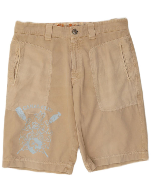Pantaloncini chino grafici vintage da uomo W36 grandi beige