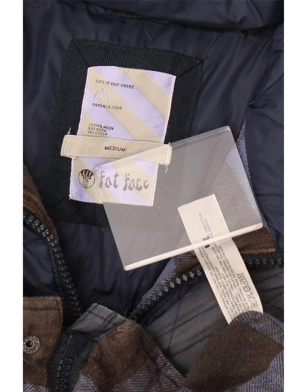 Gilet imbottito da uomo FAT FACE UK 38 nylon color block medio blu navy