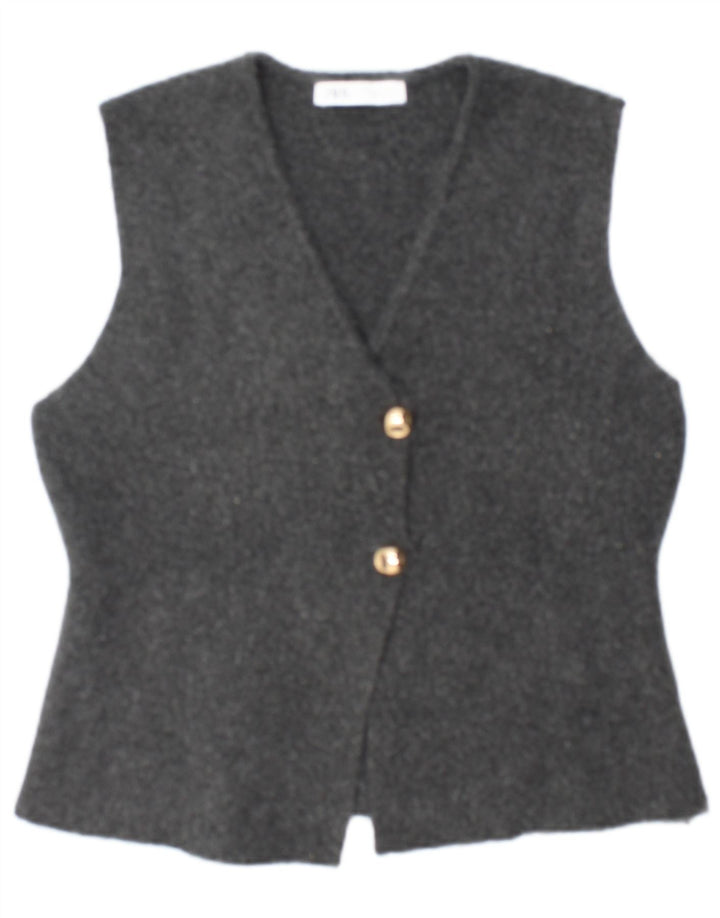 Gilet da donna Zara UK 14 grande poliestere grigio