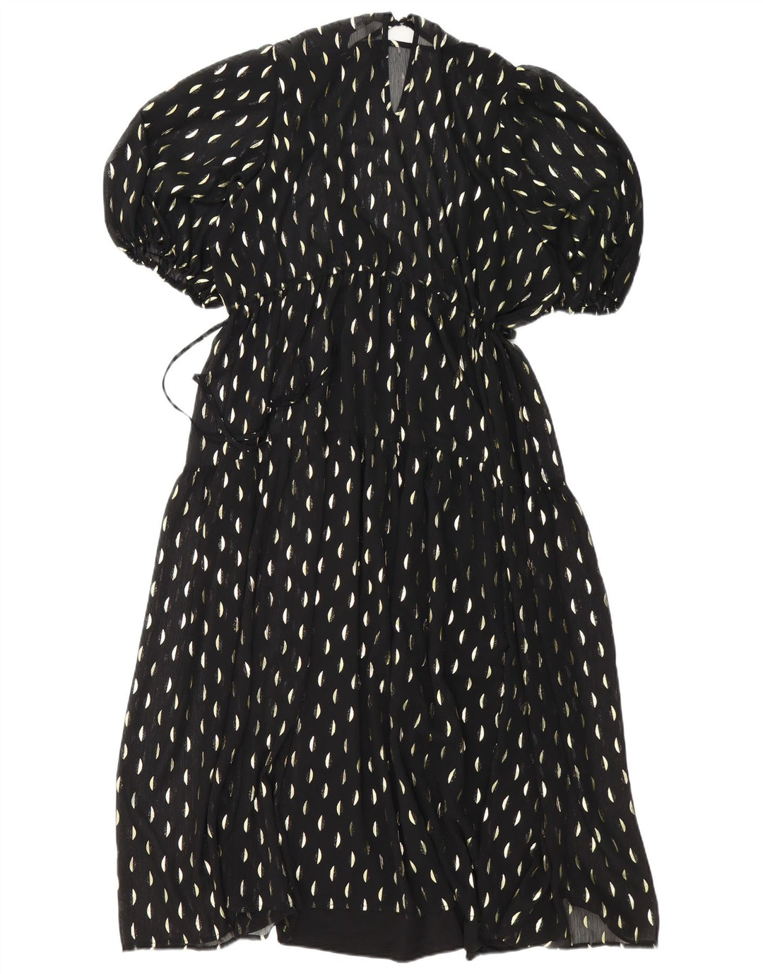 Abito lungo da donna H&M UK 14 Poliestere maculato nero medio