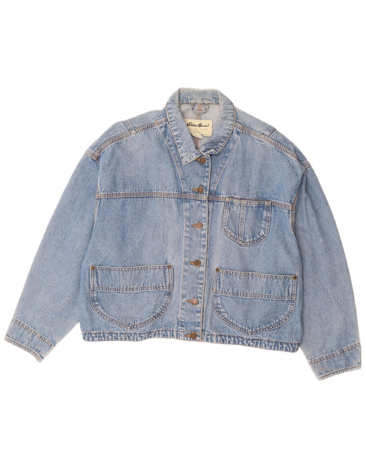 EDDIE BAUER Giacca di jeans oversize da donna UK 14 Cotone blu medio
