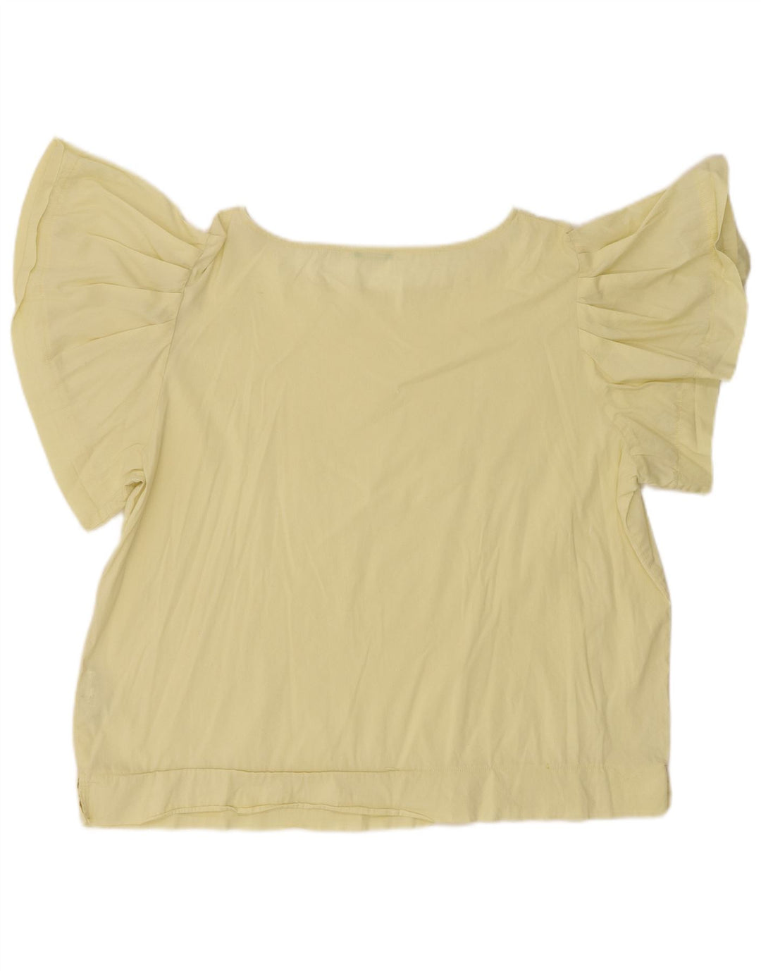 BENETTON Camicetta a pipistrello da donna Top UK 18 XL Cotone giallo