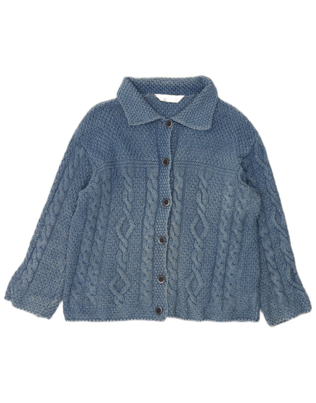 Maglione cardigan da donna Marks & Spencer UK 16 grande cotone blu