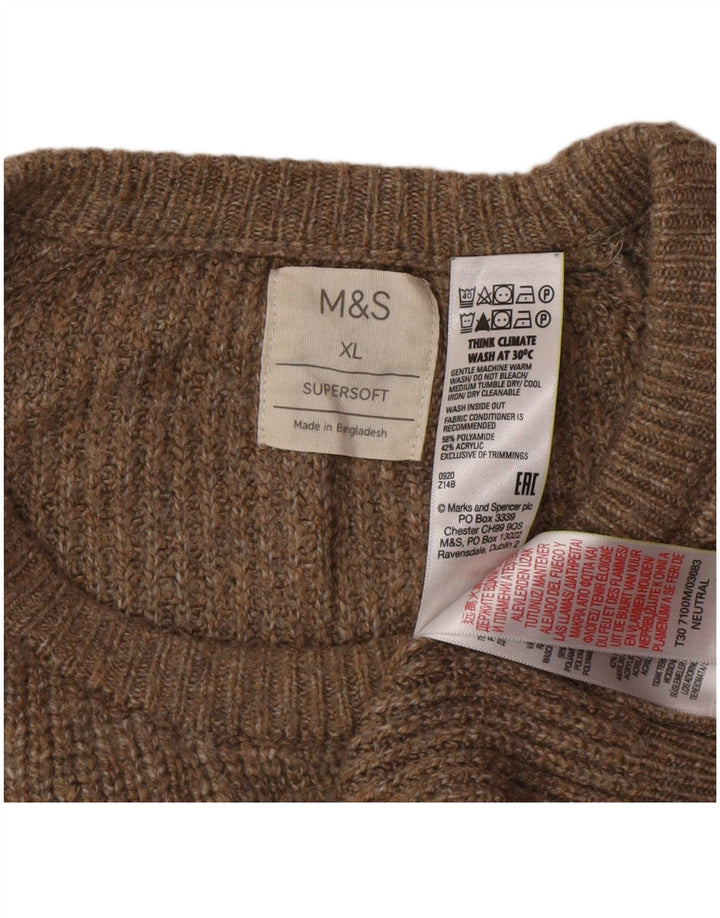 Maglione maglione girocollo da uomo Marks & Spencer XL marrone in poliammide