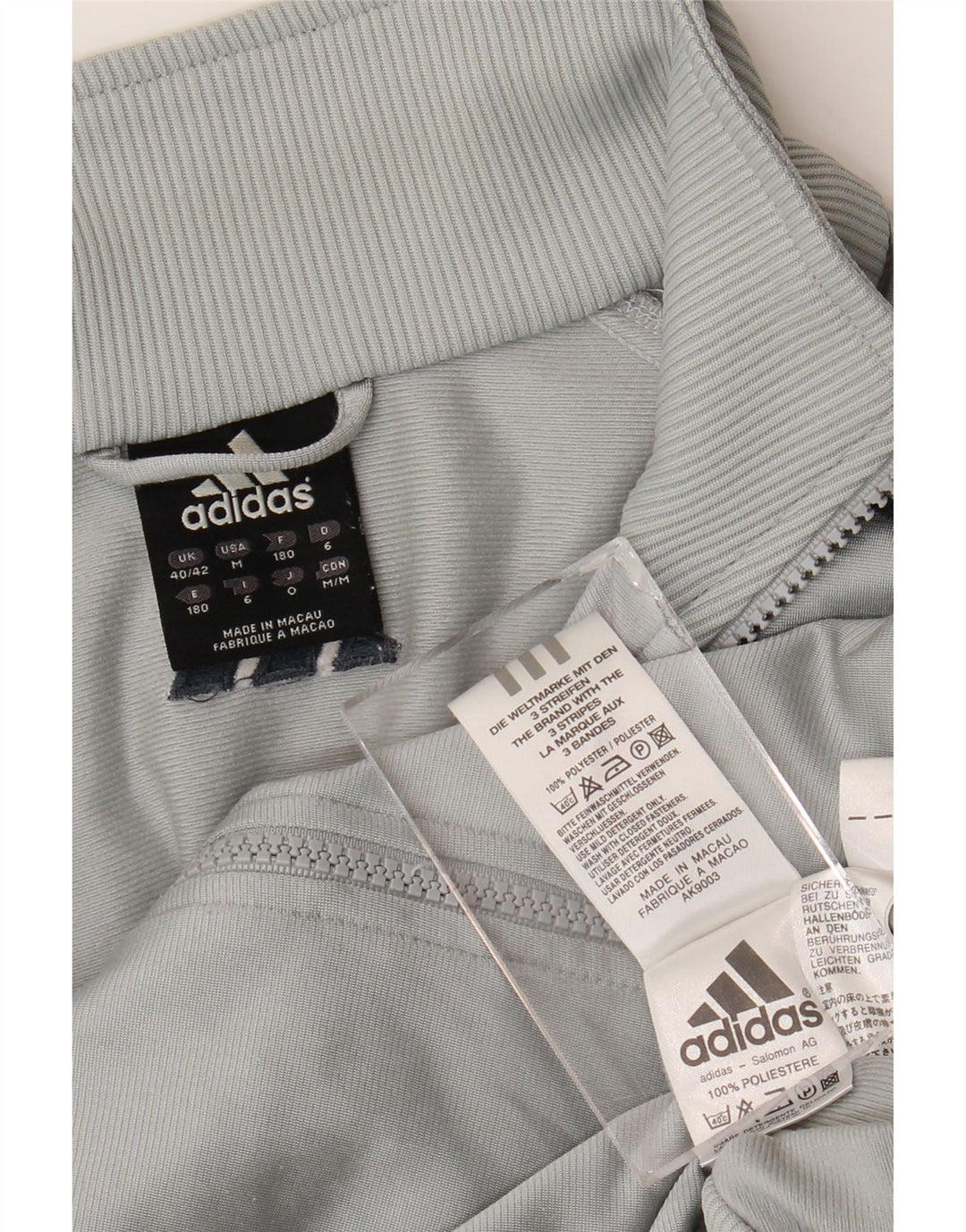 Giacca da tuta da uomo dalla vestibilità ampia Adidas UK 40/42 Poliestere grigio medio