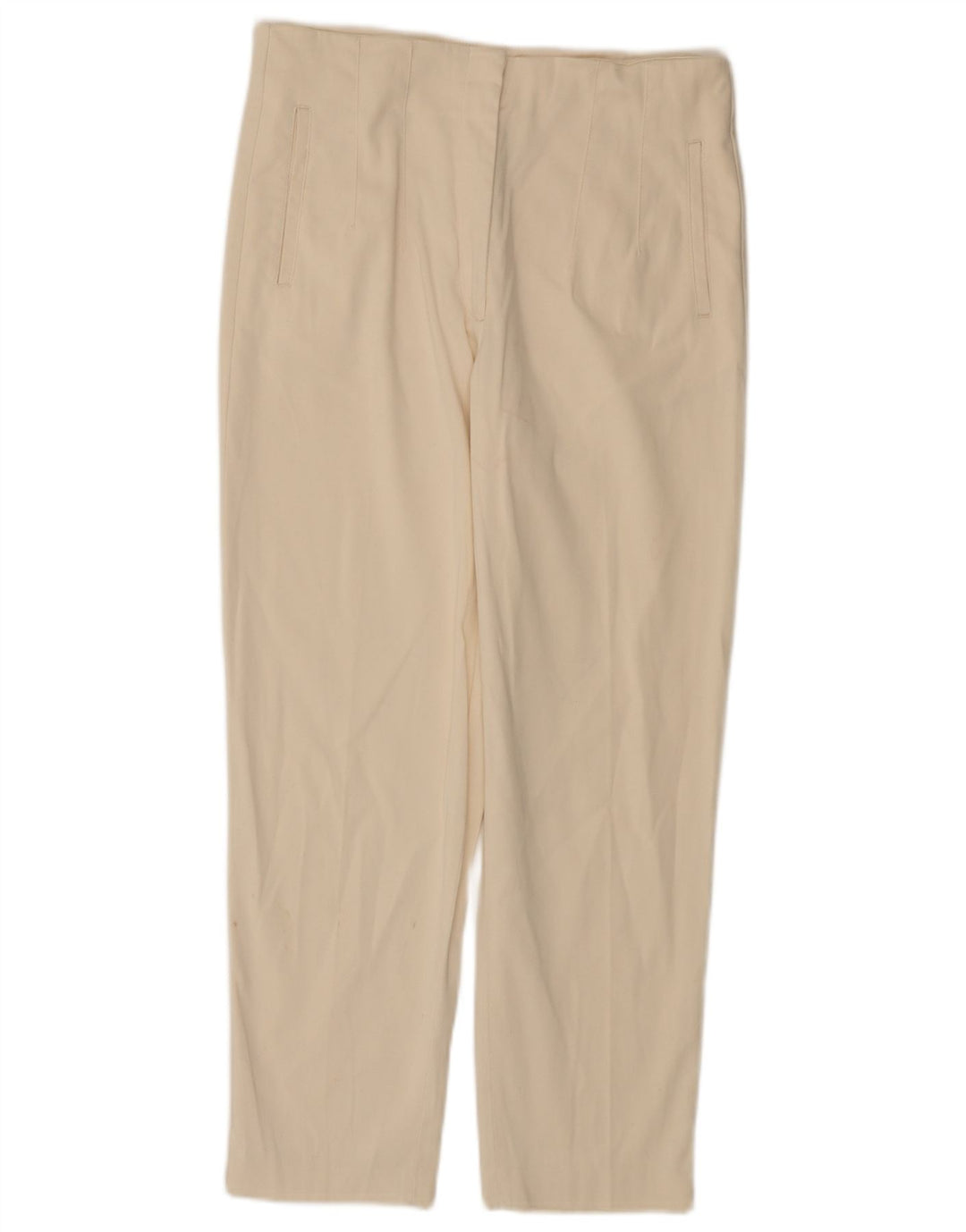 Pantaloni cropped da donna Massimo Dutti EU 42 Large W30 L25 Bianco
