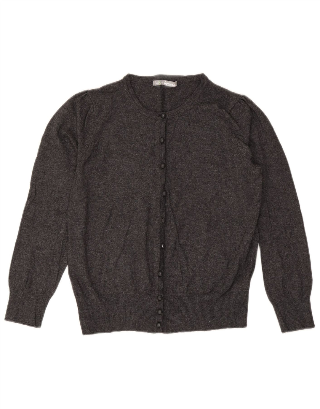 Maglione cardigan corto da donna Marks & Spencer UK 14 Viscosa grigio medio