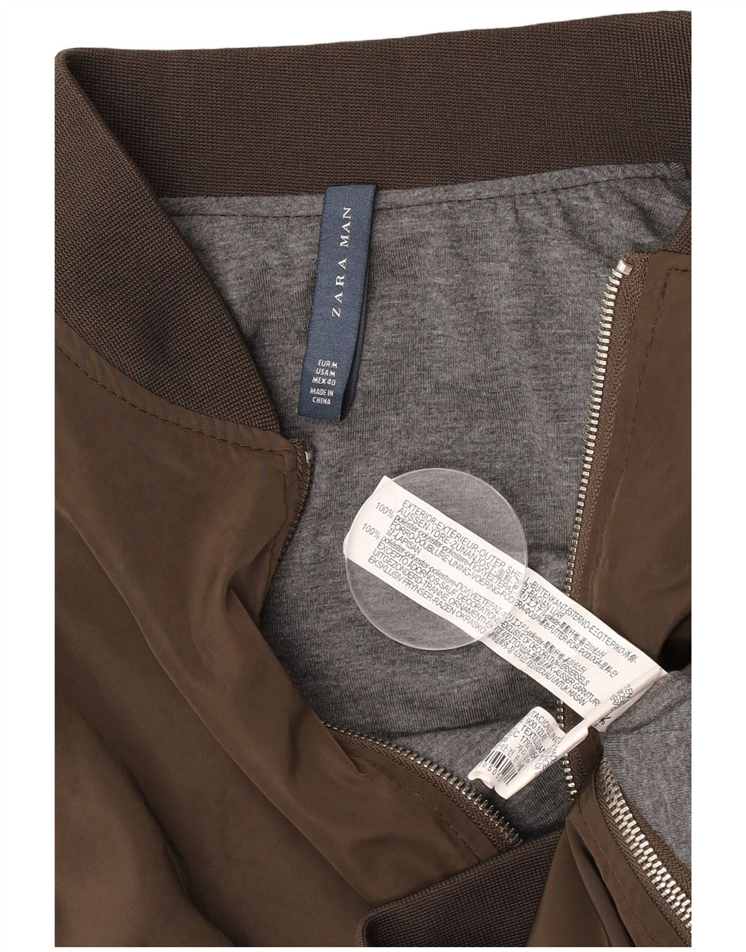 Giubbotto bomber da uomo ZARA UK 38 Poliestere marrone medio