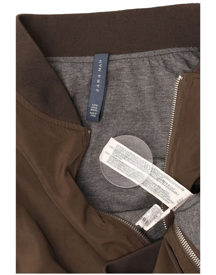 Giubbotto bomber da uomo ZARA UK 38 Poliestere marrone medio