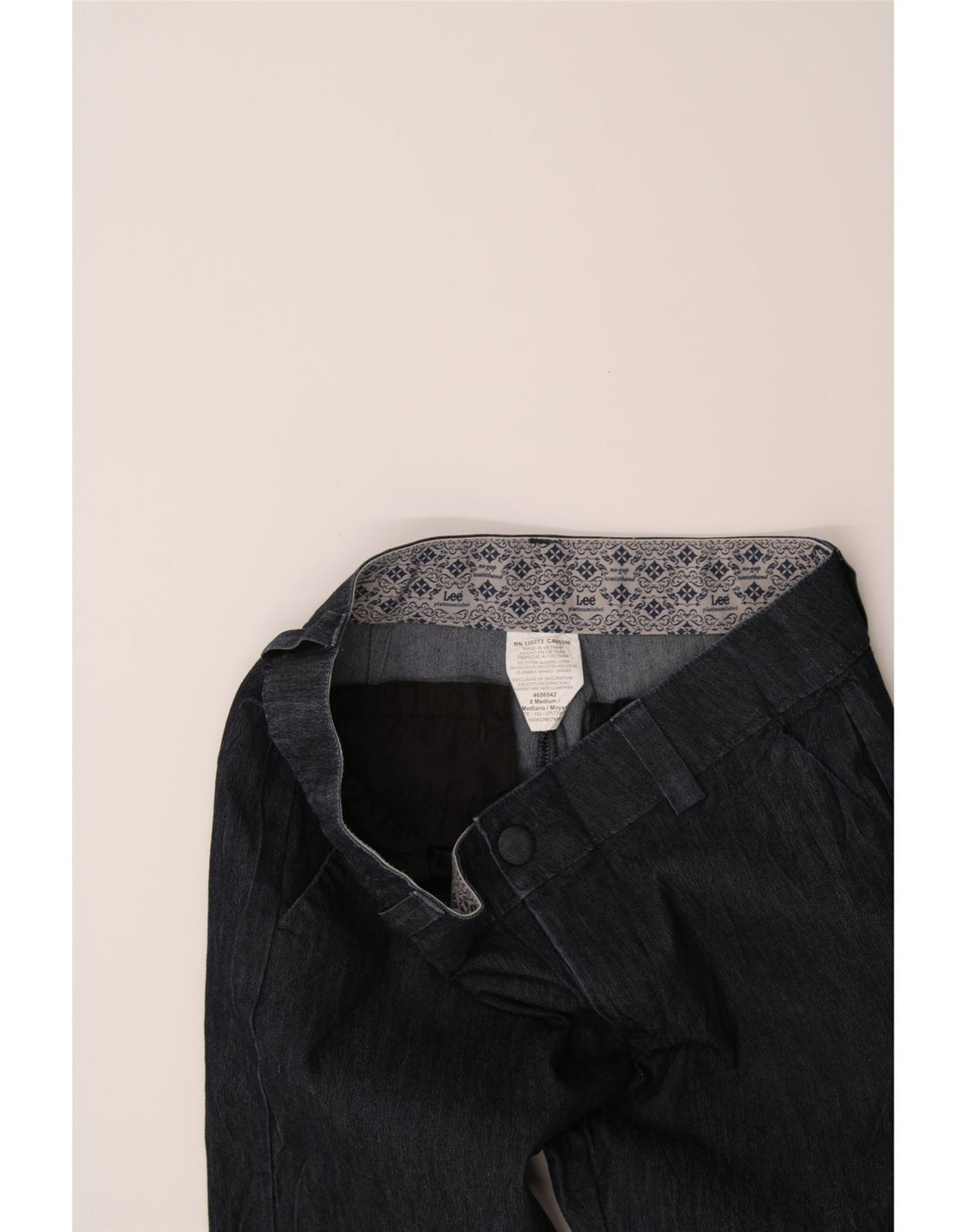 LEE Womens Straight Chino Trousers US 8 Medium W30 L29 Navy Blue Polyester Vintage Lee and Second-Hand Lee from Messina Hembry 