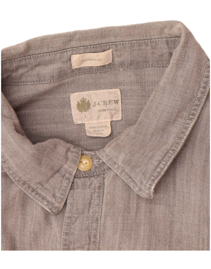 J. Crew Camicia da uomo su misura grande in cotone grigio