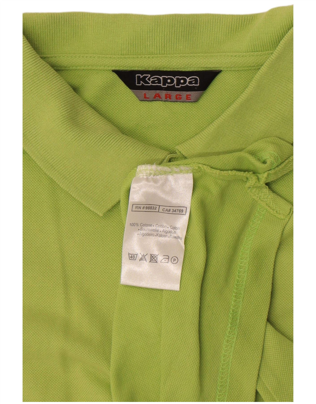 Polo Kappa Uomo Large Verde Cotone