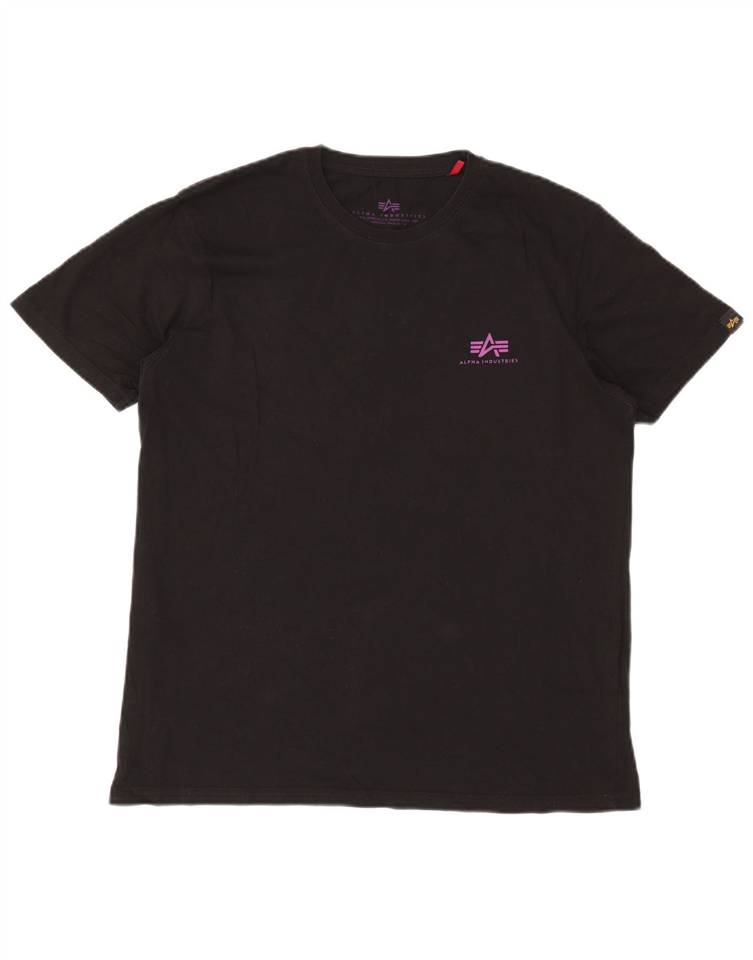 T-shirt grafica da uomo Alpha Industries Top grande in cotone nero