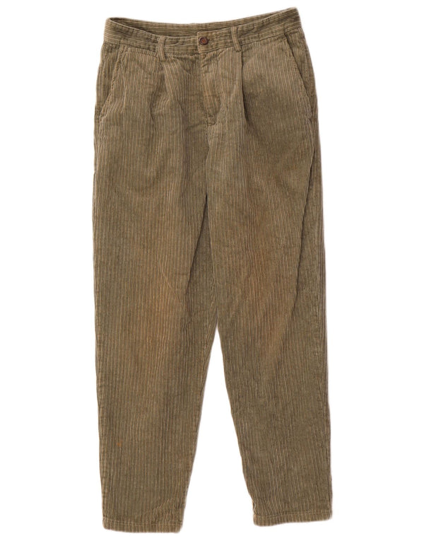 Pantaloni Zara da uomo in velluto a coste con pegging EU 36 XS W29 L26 cotone verde