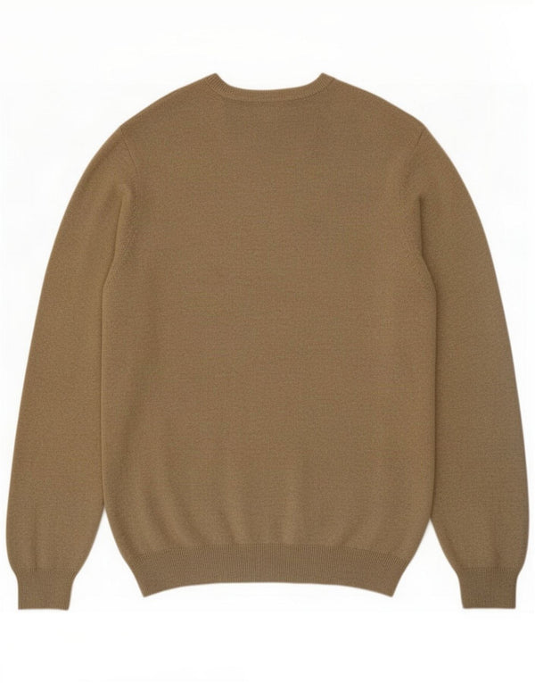 Marks & Spencer Maglione da uomo vestibilità regolare con scollo a V XL Cotone beige