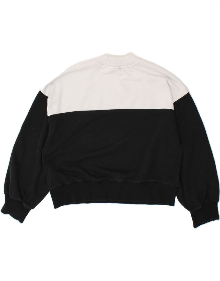 CHAMPION Womens Crop Oversized Sweatshirt Jumper UK 14 1Medium White Vintage Champion and Second-Hand Champion from Messina Hembry 