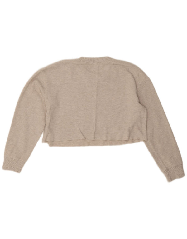 Felpa corta oversize da donna Zara UK 14 Poliestere grigio medio