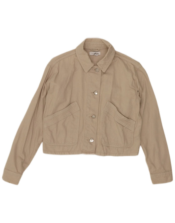 Topshop Giacca bomber oversize da donna Petite Crop UK 6 XS Cotone beige