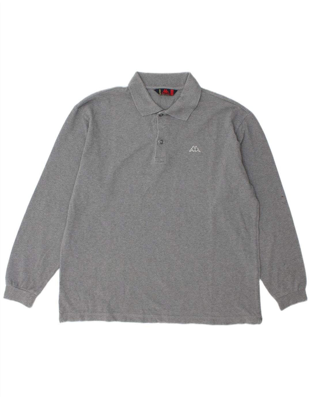 Polo Kappa Uomo Manica Lunga Large in Cotone Grigio