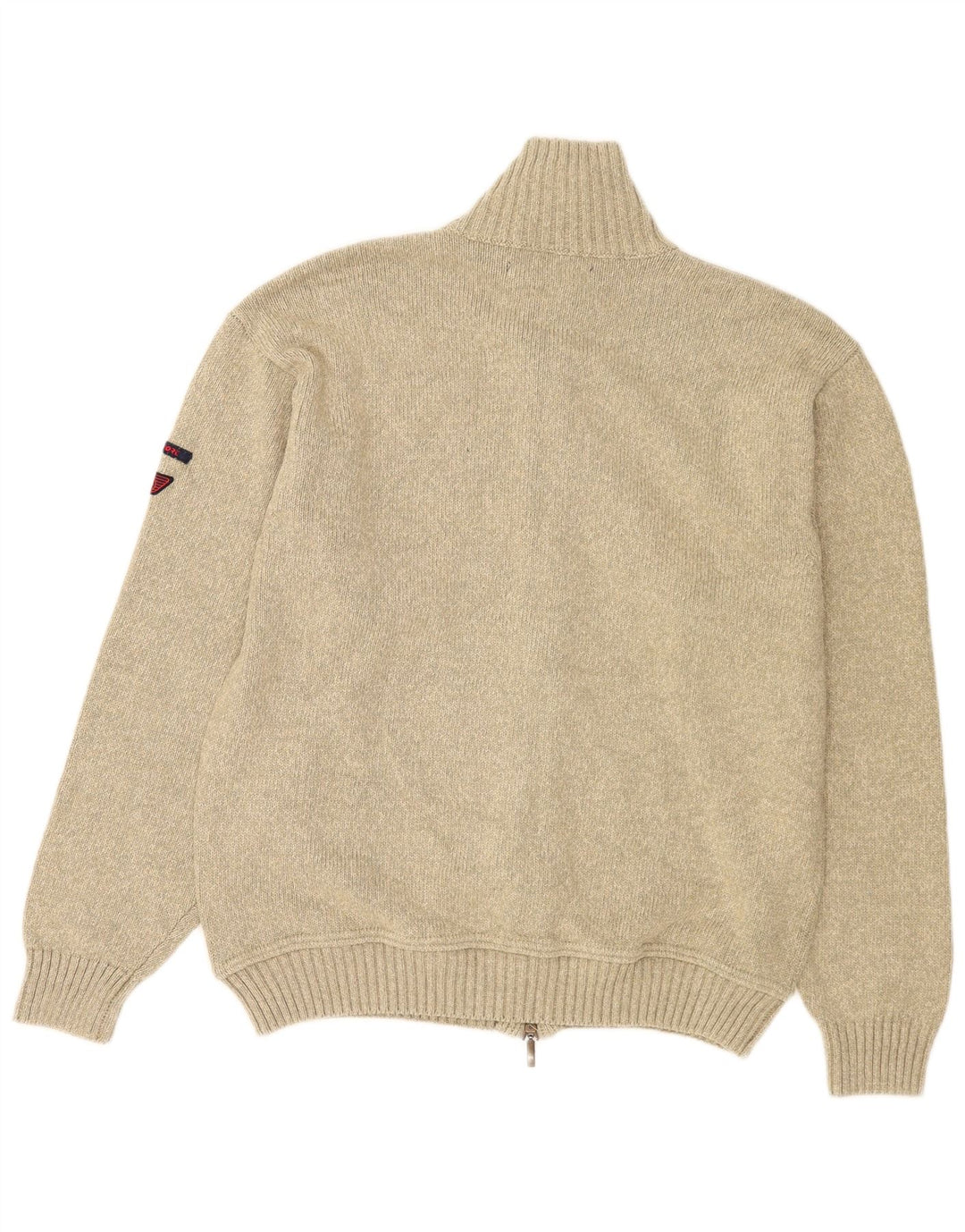 Donkervoort Maglione cardigan con zip intera da uomo Grande acrilico beige