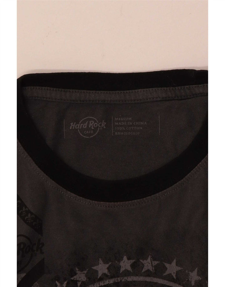 T-shirt grafica da uomo Chicago Hard Rock Cafe in cotone grigio medio