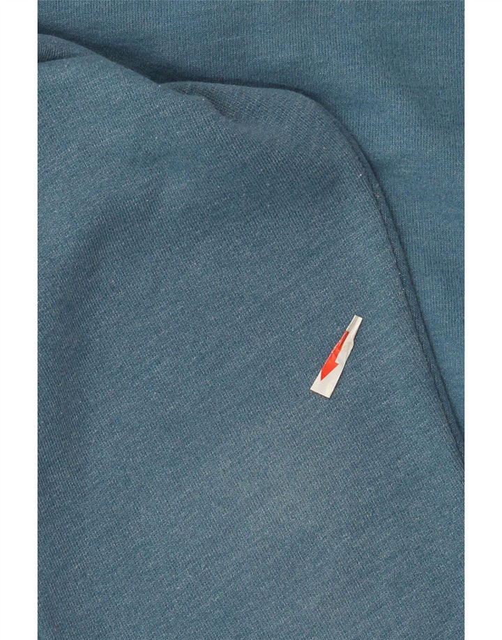 Crew Clothing Felpa con collo con zip da uomo Maglione in cotone blu medio