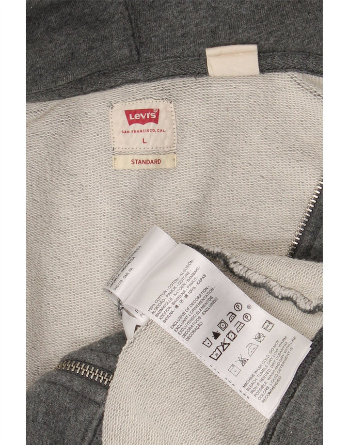 Maglione con cappuccio e zip standard da uomo Levi's, grande, in cotone grigio
