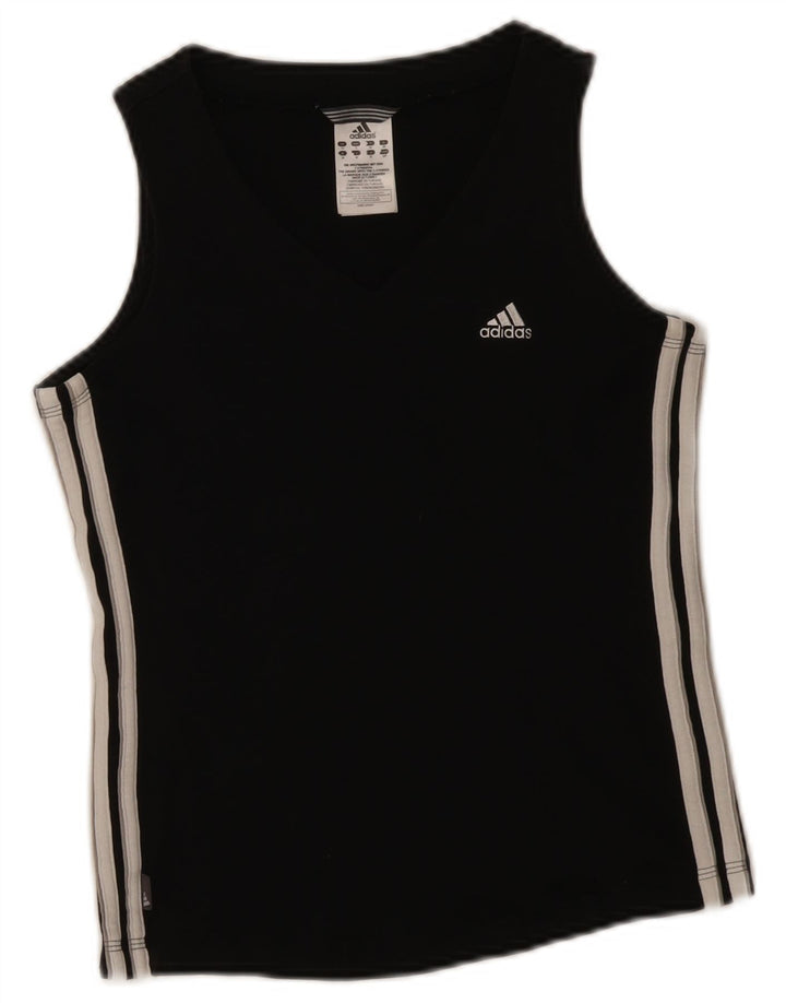 Canottiera Adidas da donna UK 8 piccola in cotone nero