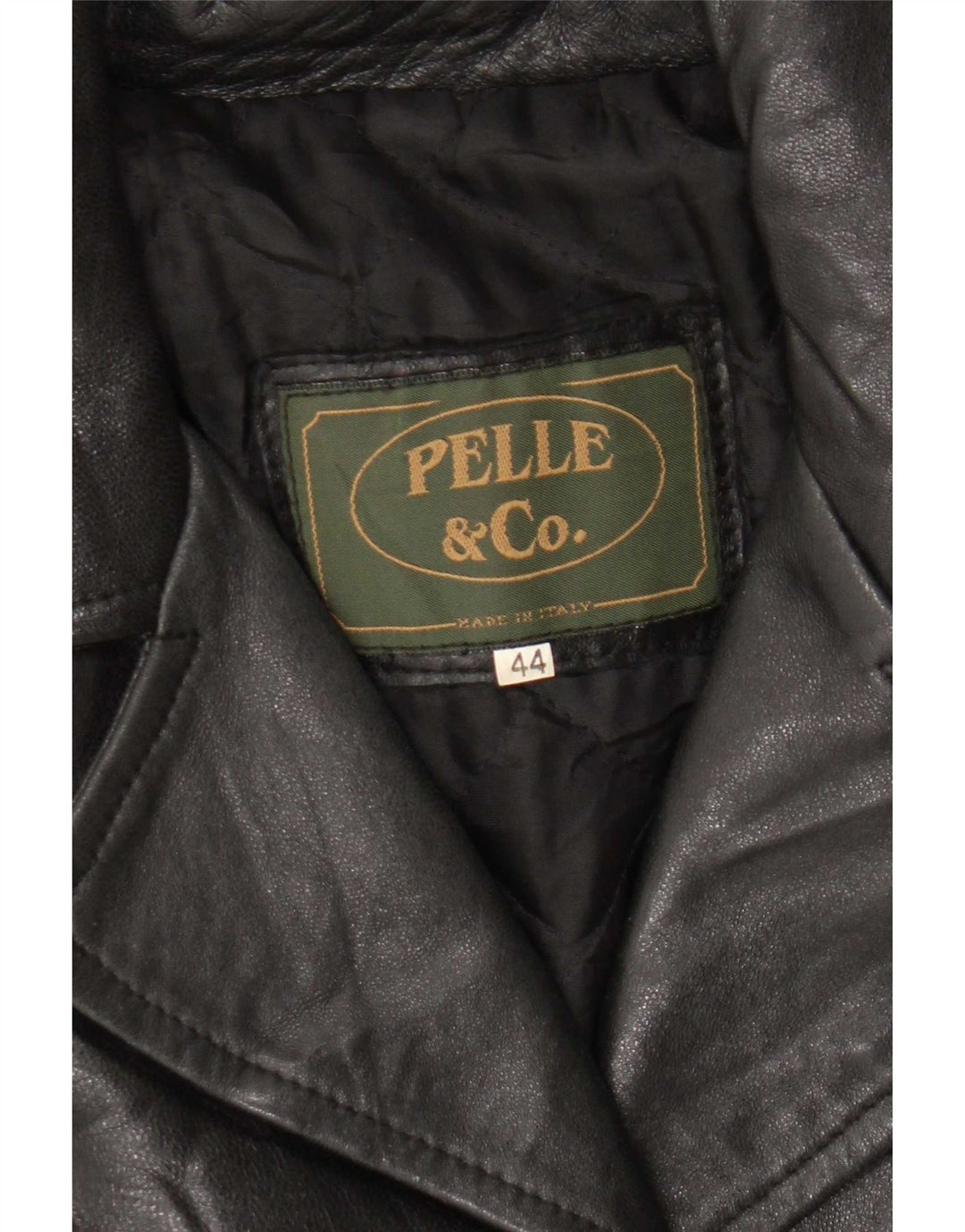 Cappotto in pelle vintage da donna IT 44 medio nero
