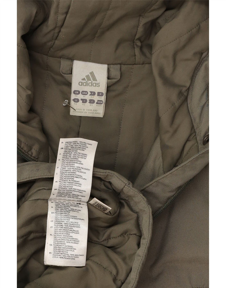 Cappotto con cappuccio da donna Adidas UK 14 Poliestere grigio medio