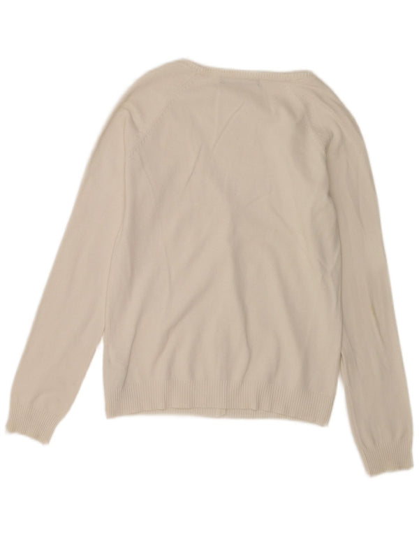 Maglione cardigan da donna Zara UK 14 grande cotone bianco