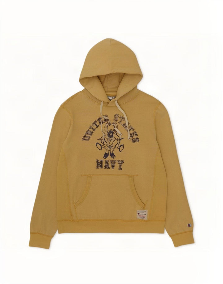 Maglione con cappuccio grafico da uomo Champion grande giallo