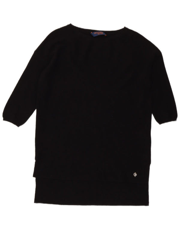 Maglione Trussardi Donna con scollo a barchetta con maniche a 3/4 UK 12 Medio Nero