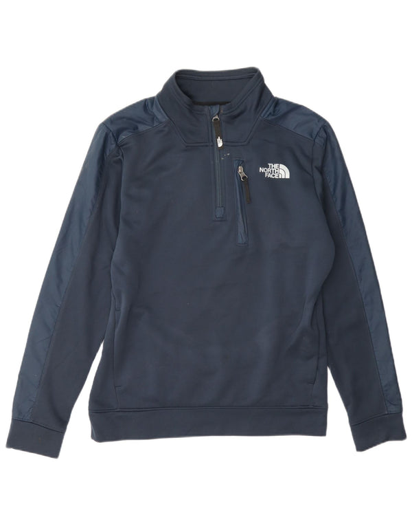 Felpa The North Face da bambino con zip e collo, 14-15 anni, XL, blu navy