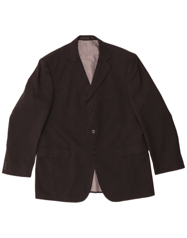Giacca blazer a 3 bottoni da uomo Marks & Spencer UK 44 XL poliestere nero