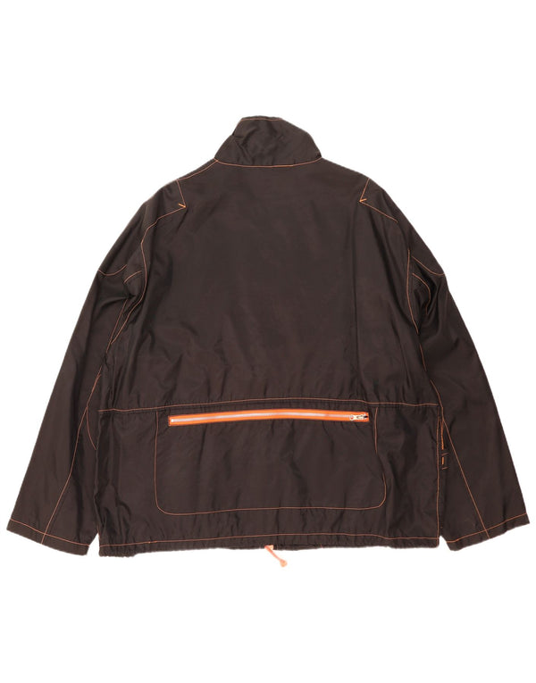 Giacca antipioggia vintage da uomo UK 42 XL nylon color block nero
