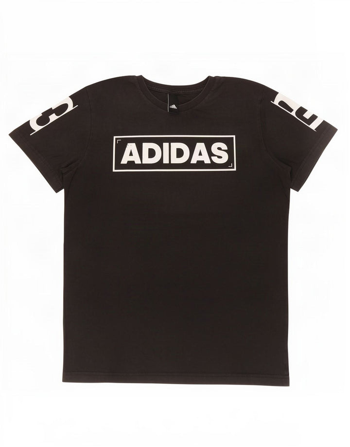 T-shirt grafica da uomo Adidas Top piccola nera