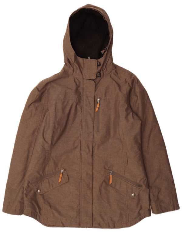 Giacca Parka con cappuccio Columbia Omni-Heat da donna UK 18 XL Nylon gessato grigio