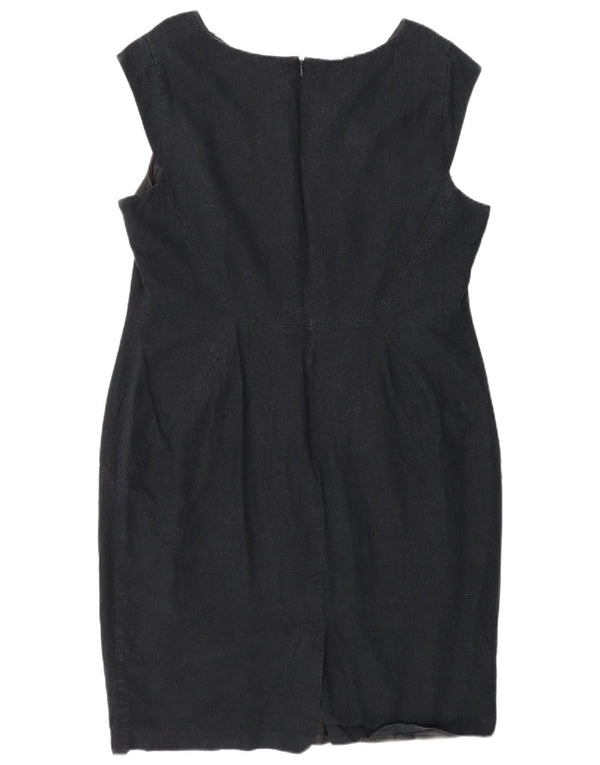 Abito tubino senza maniche Marks & Spencer da donna UK 18 XL lino nero