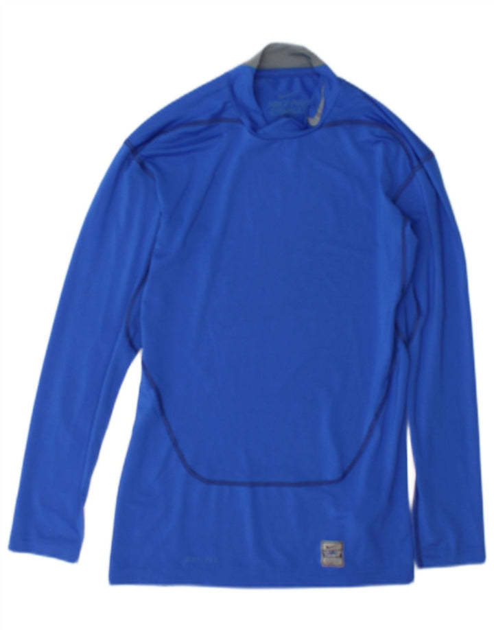 Maglia Nike Dri Fit da uomo a manica lunga piccola in poliestere blu