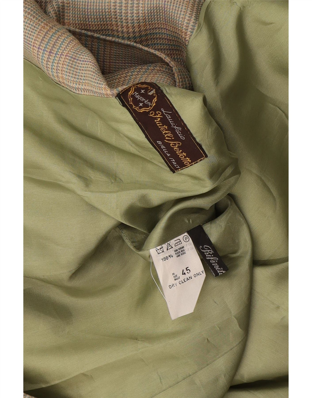 Giacca blazer vintage da donna a 2 bottoni IT 45 grande lana pied de poule grigia