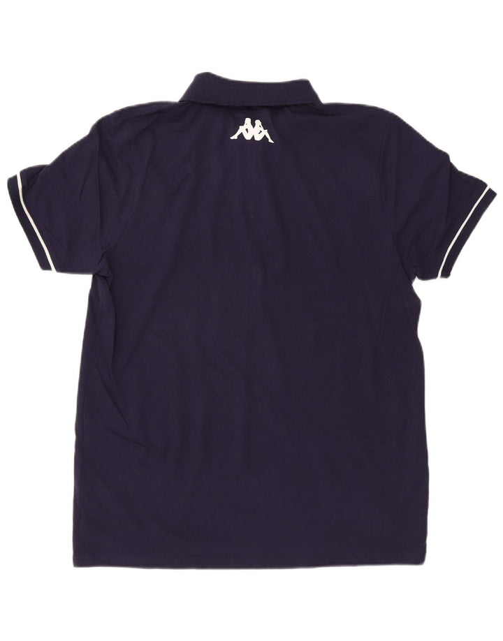 KAPPA Mens Graphic Polo Shirt Large Navy Blue Cotton