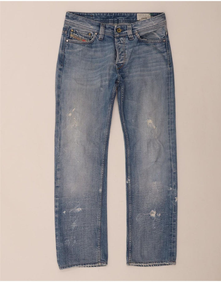 Jeans dritti viker da donna Diesel W28 L29 in cotone blu
