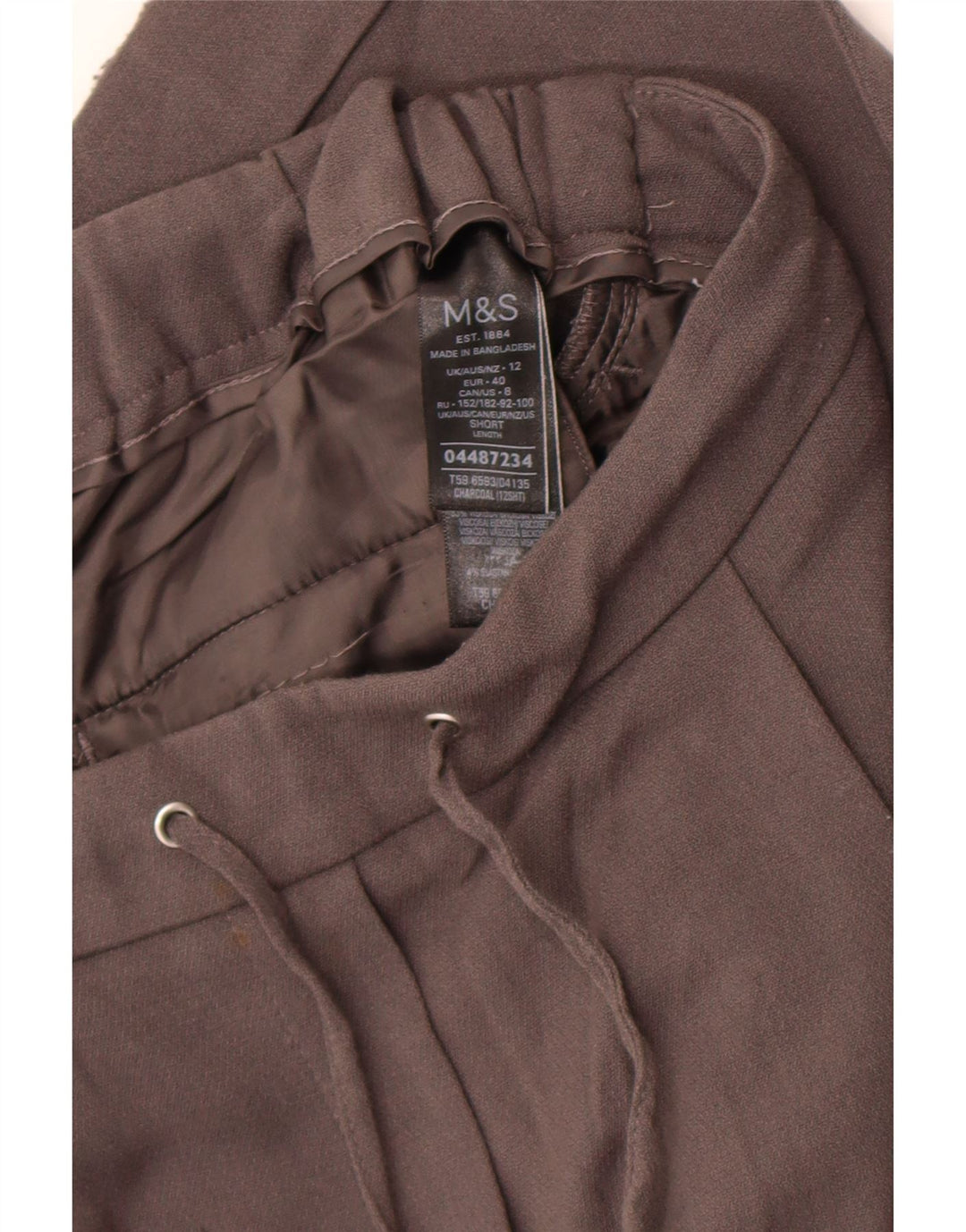 Pantaloni corti da donna Marks & Spencer UK 12 Medium W30 L25 Poliestere grigio