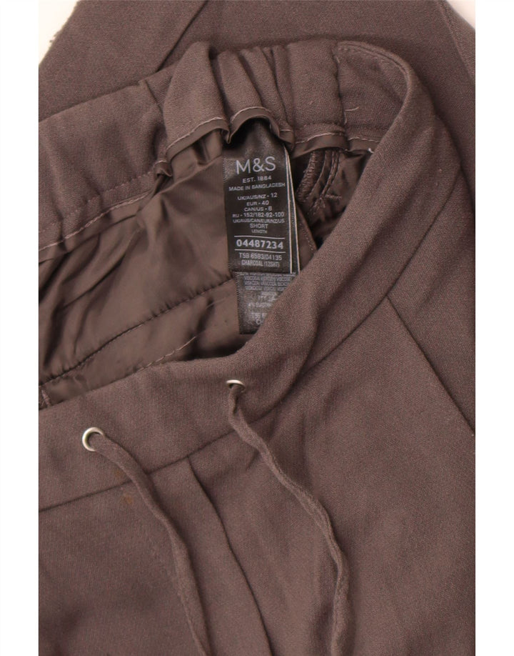 Pantaloni corti da donna Marks & Spencer UK 12 Medium W30 L25 Poliestere grigio