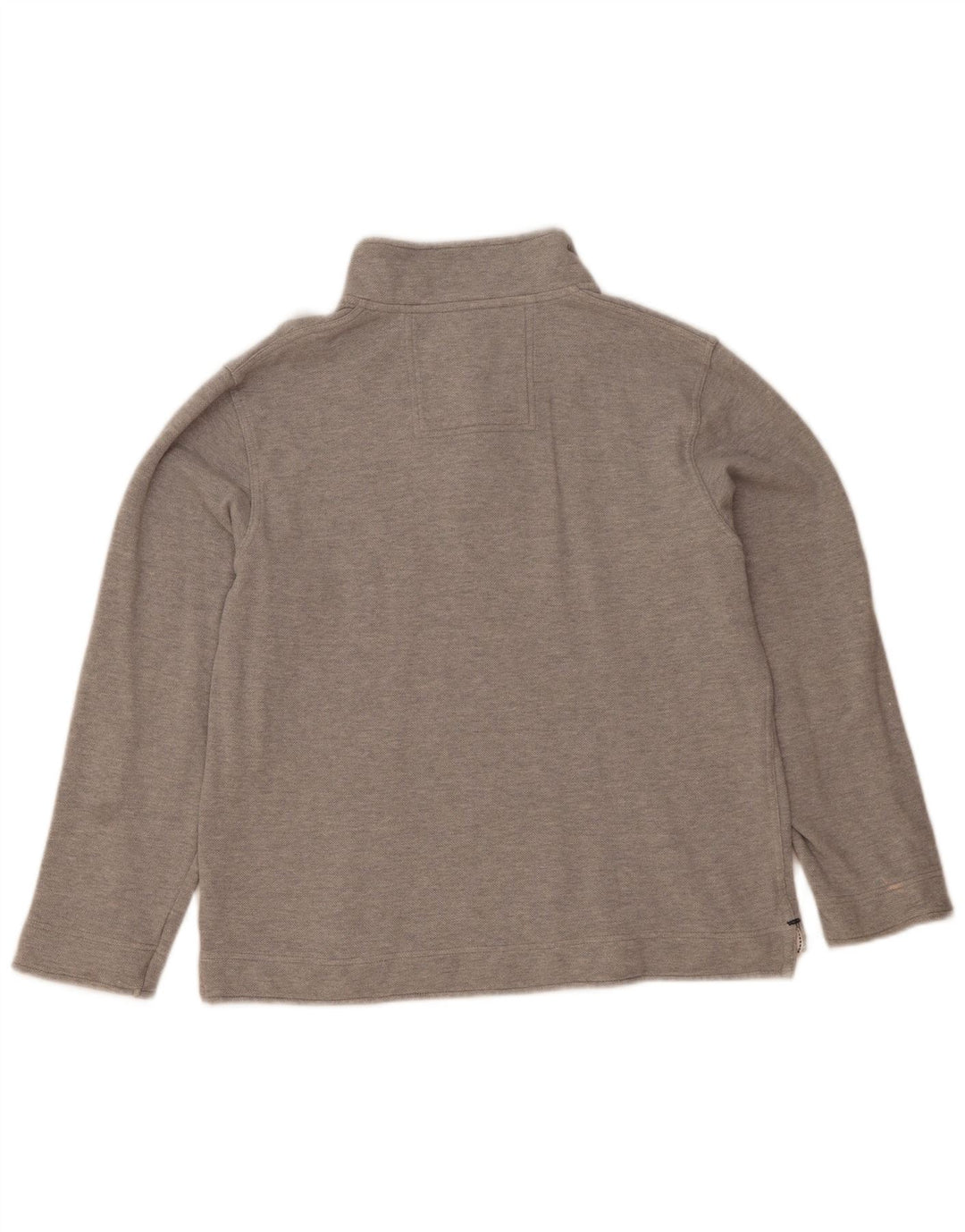 Crew Clothing Felpa con collo con zip da uomo Maglione grande in cotone grigio